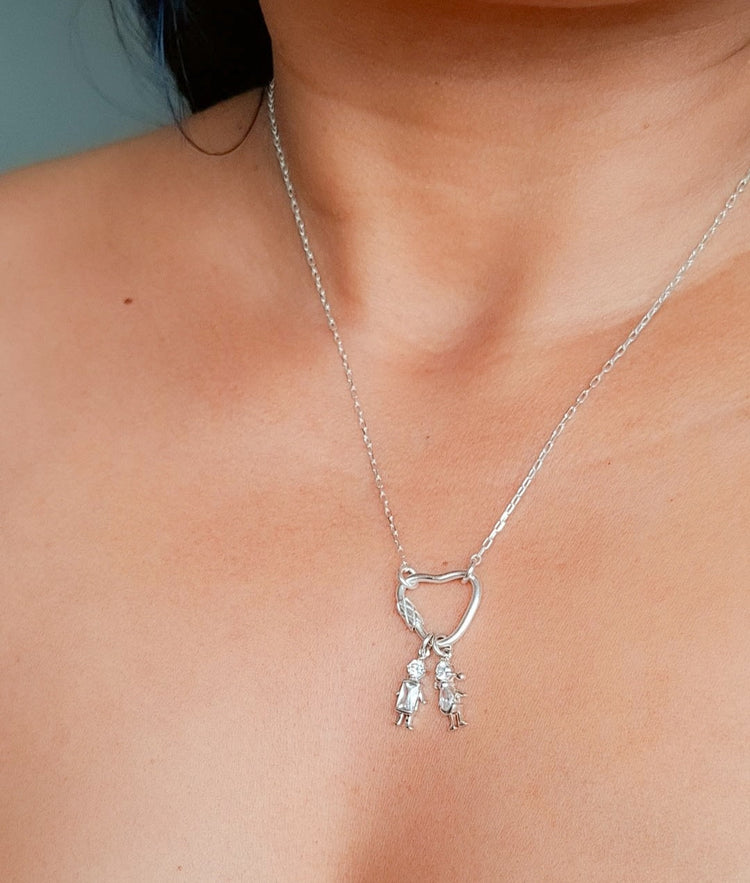 Collar de plata 925 personalizado con charms colgantes artesanales