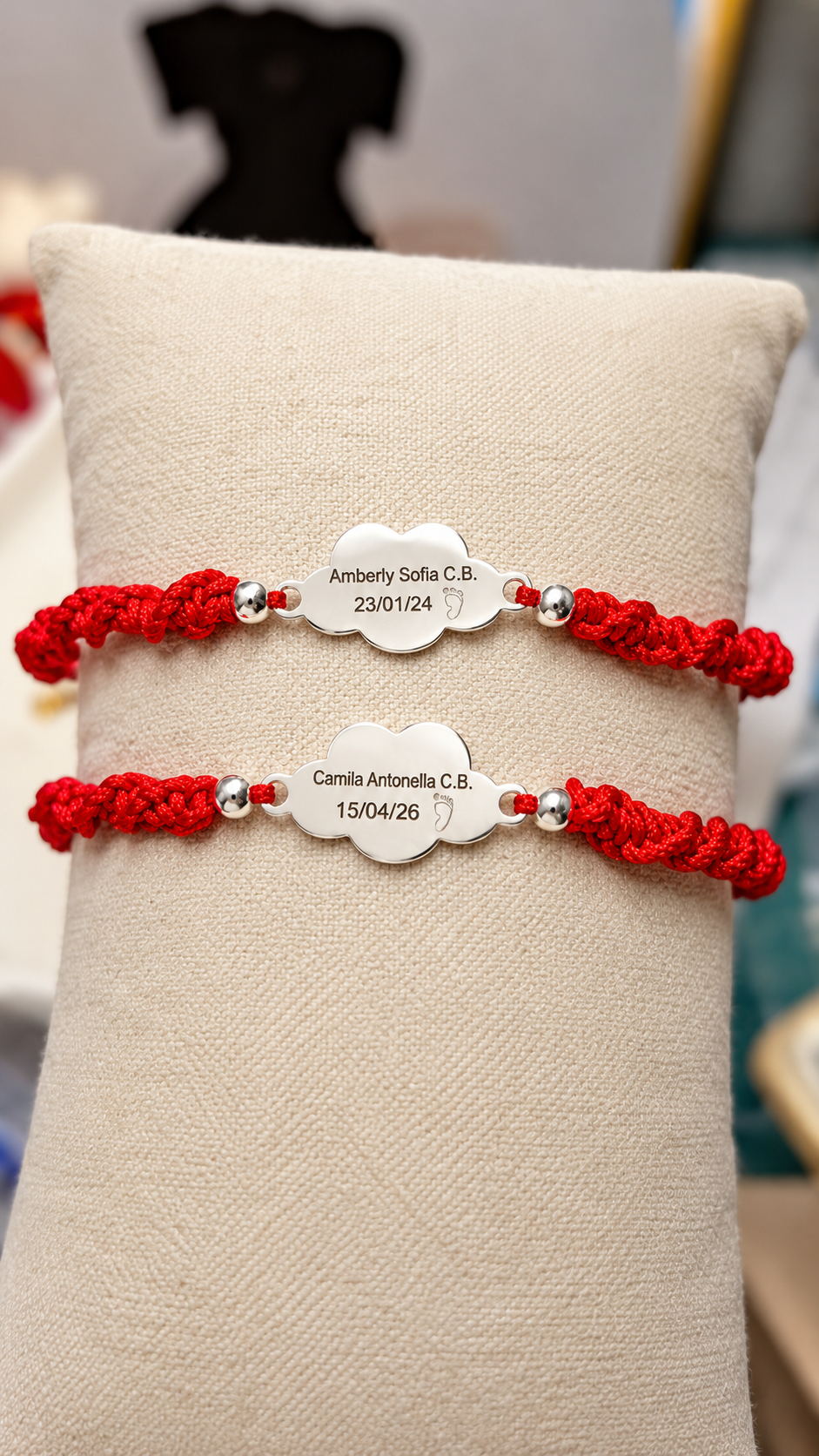 Pulsera Roja Personalizada con Plata de Ley 925
