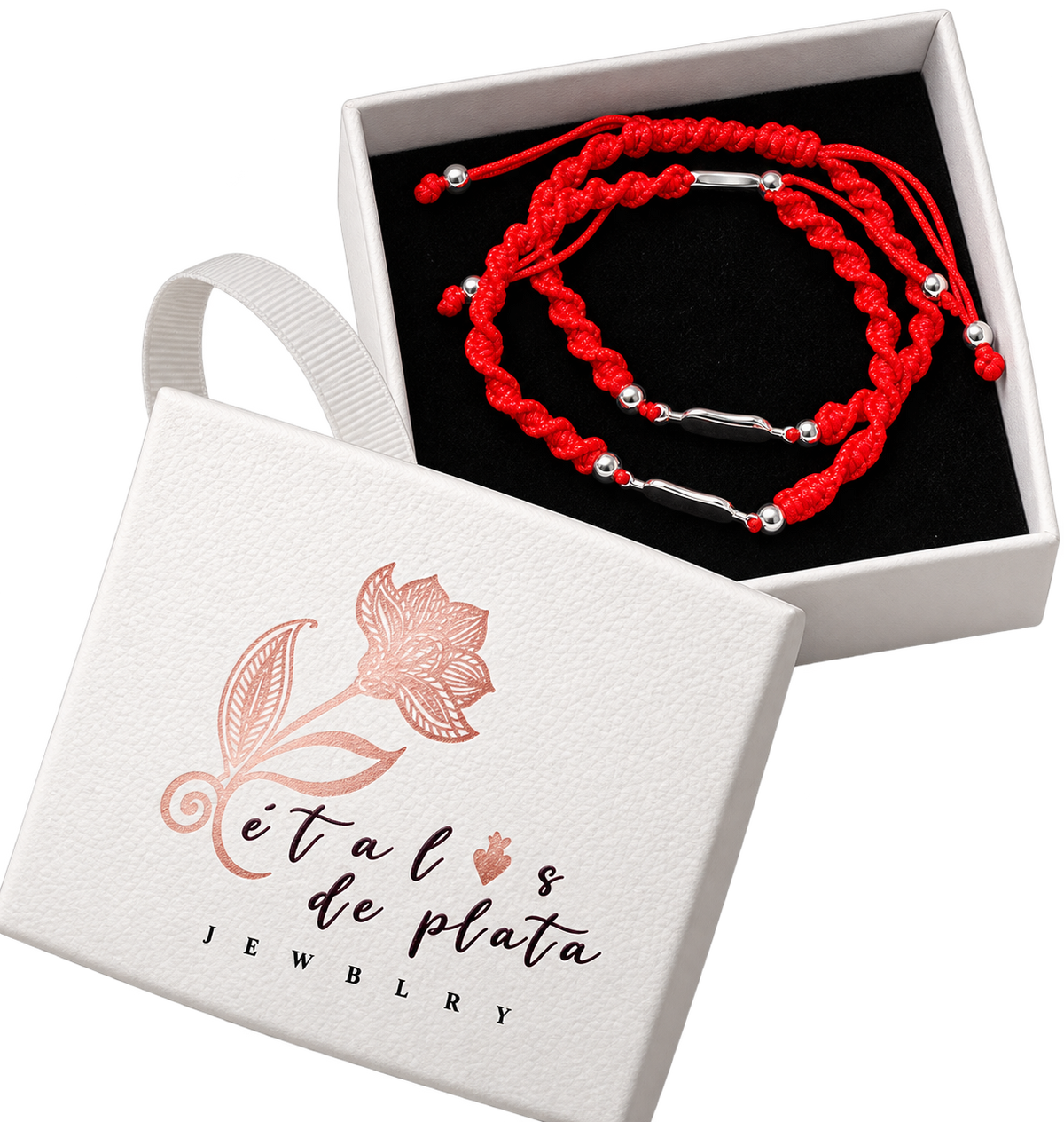 Pulsera Roja Personalizada con Plata de Ley 925