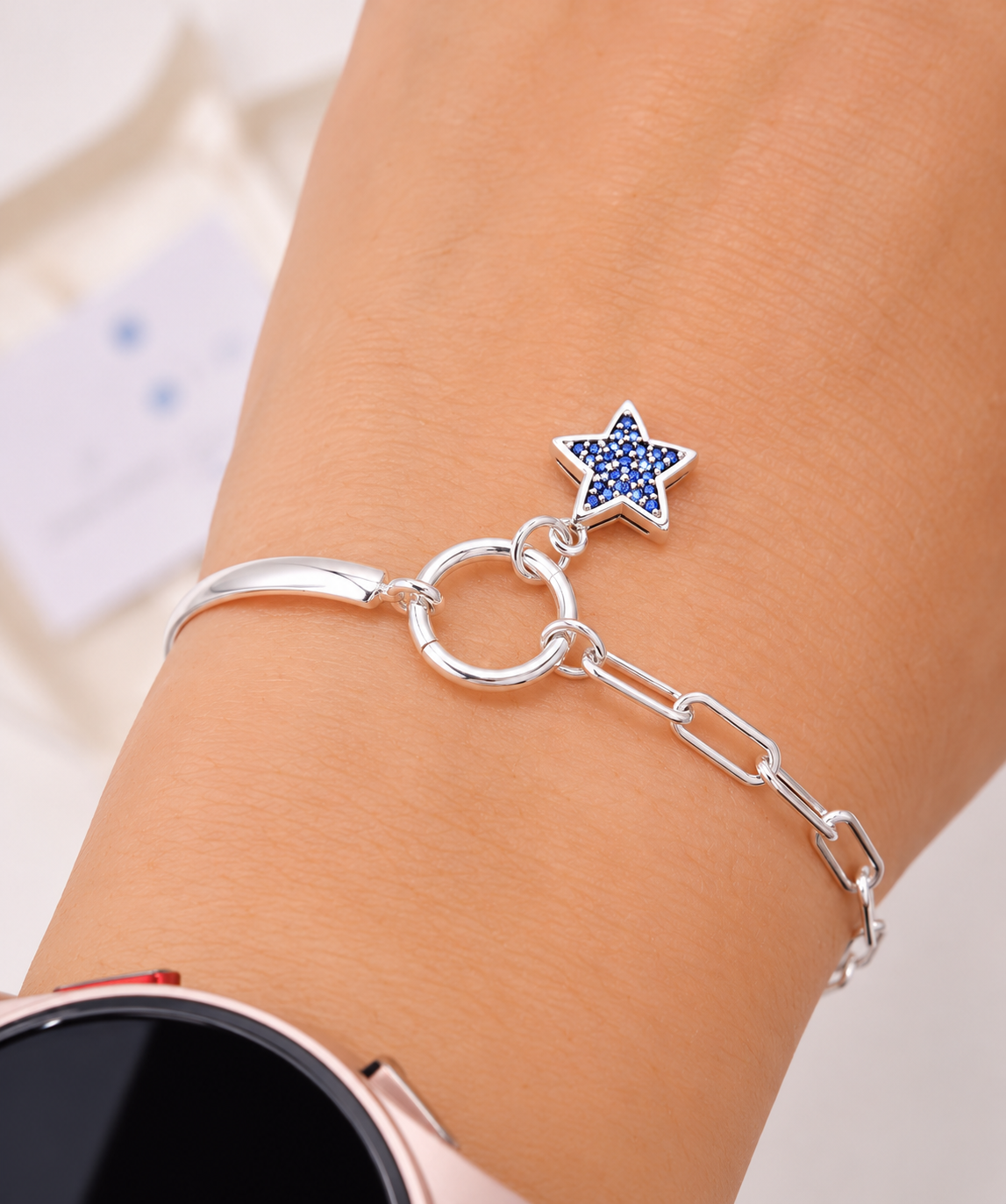 Pulsera de plata 925 con eslabones y cierre toggle