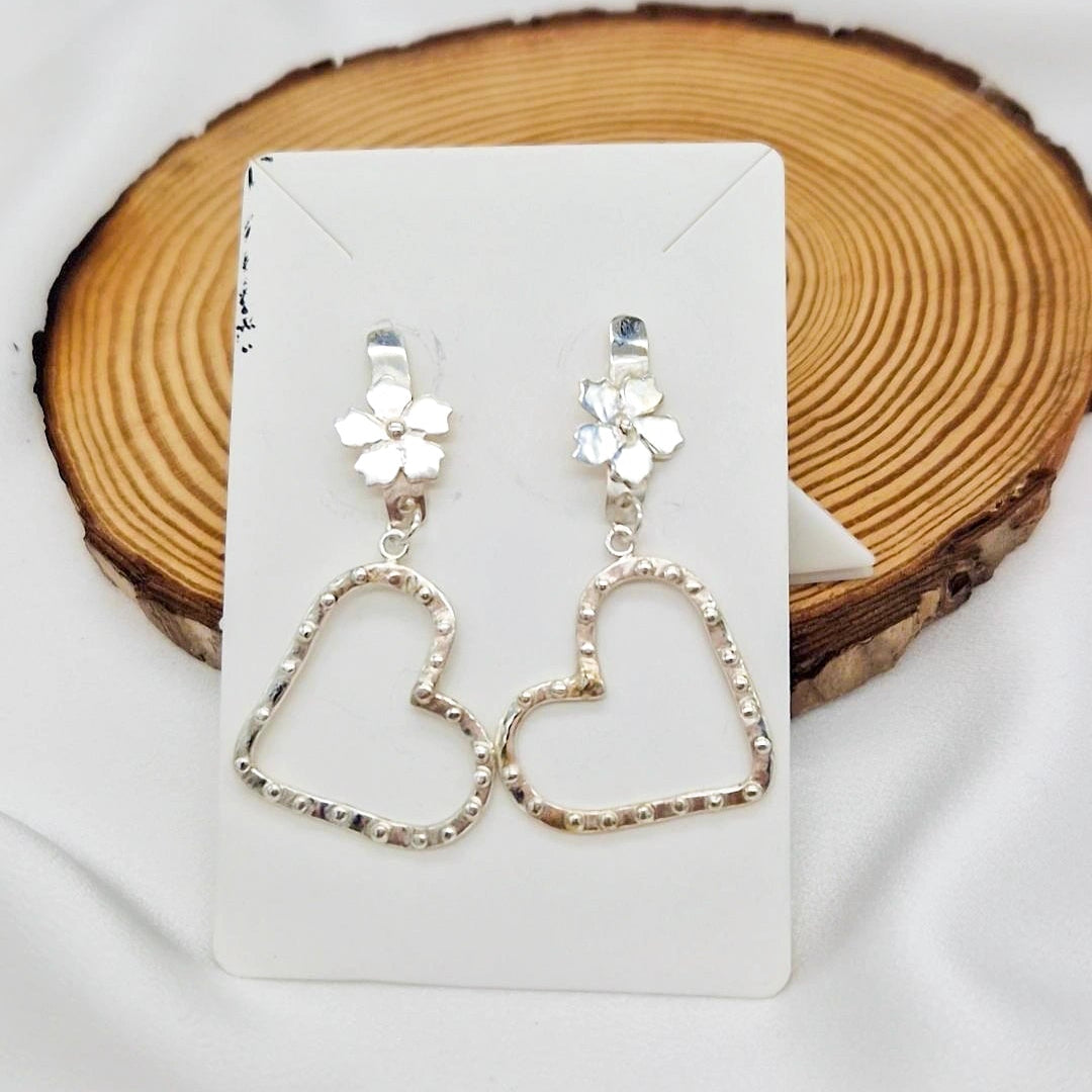 pendientes artesanales sin molde corazon