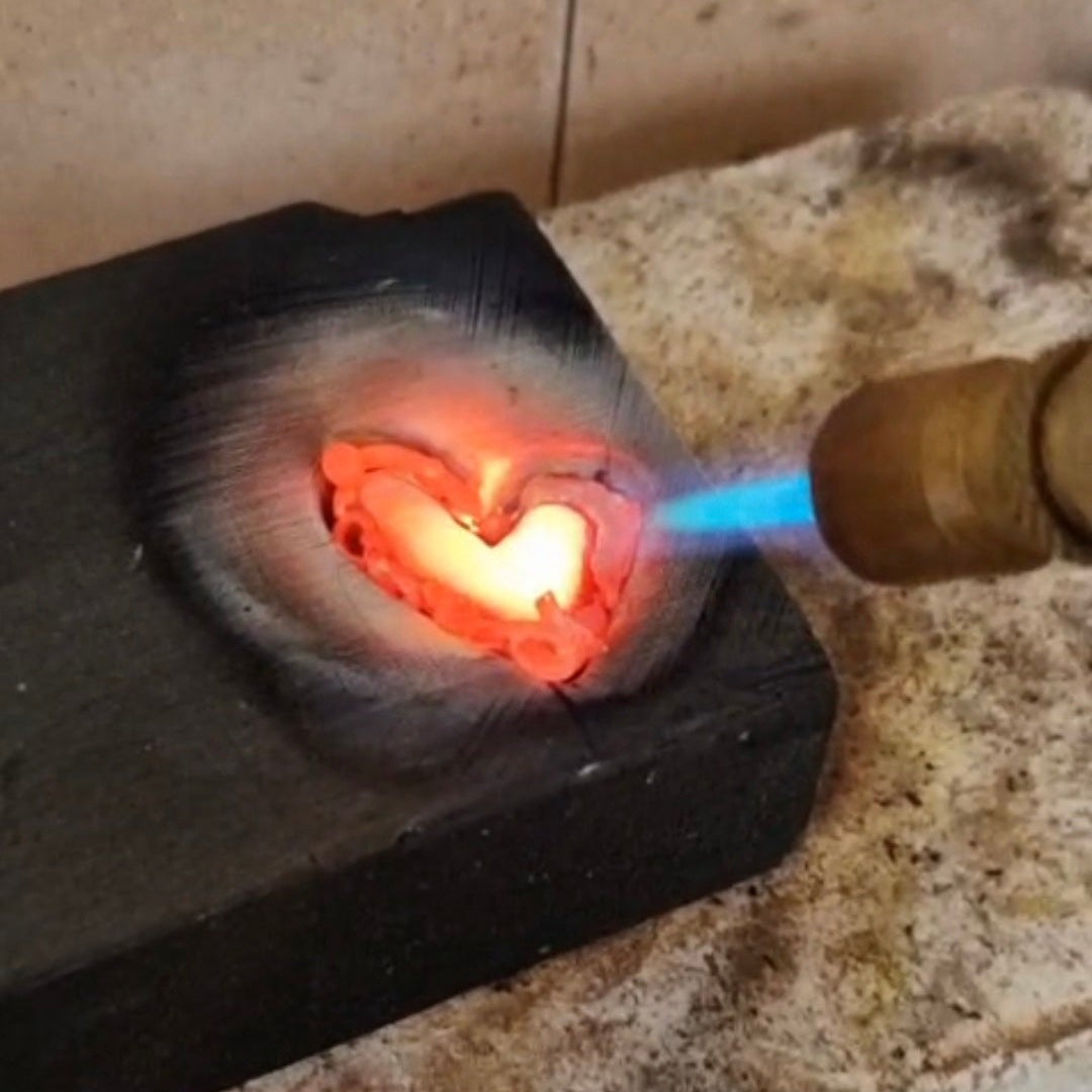 joyeria fundida a mano corazon