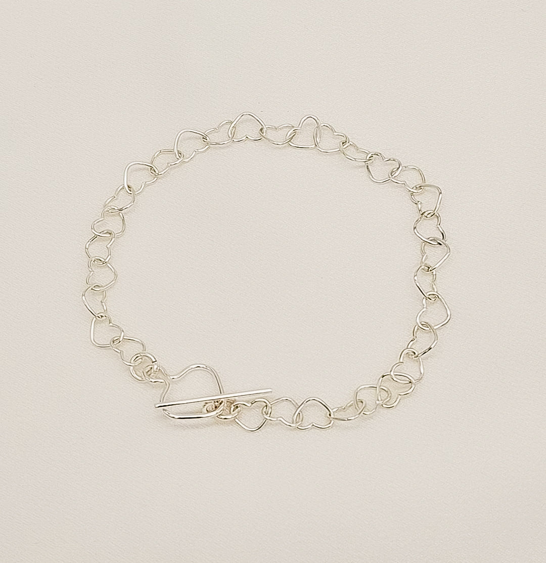 Pulsera base plata 925 personalizable pulsera con corazones joya mujer hecha a mano