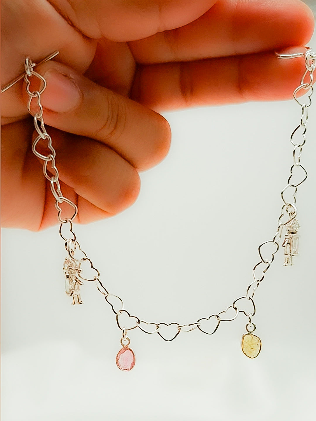 Pulsera Pétalos de Plata pulsera base corazones plata 925 personalizable hecha a mano