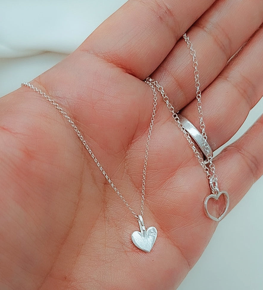 Collar Corazón Martillado | Plata 925
