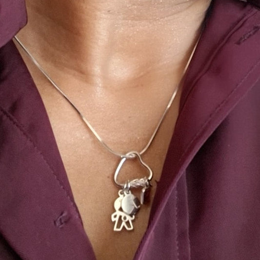 Collar Mamá en Plata 925 con Charm Niño o Niña | Personalizable