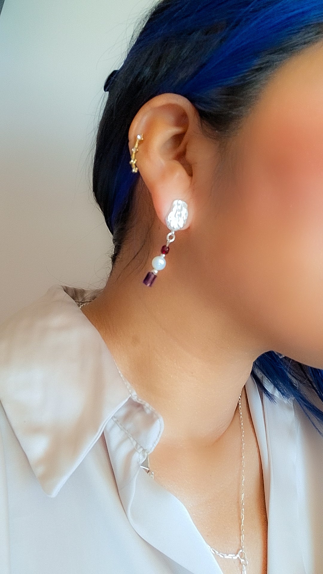 Pendientes Granate Serena · Plata de Ley